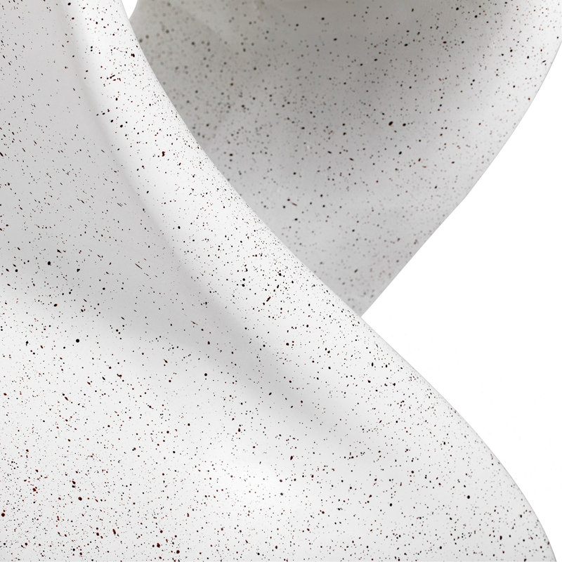 Outdoor White Marble Modern Twisted-Base Terrazzo-Speckled All-Weather MGO Side Table – Indoor End Table For Home, Office & Patio Decor