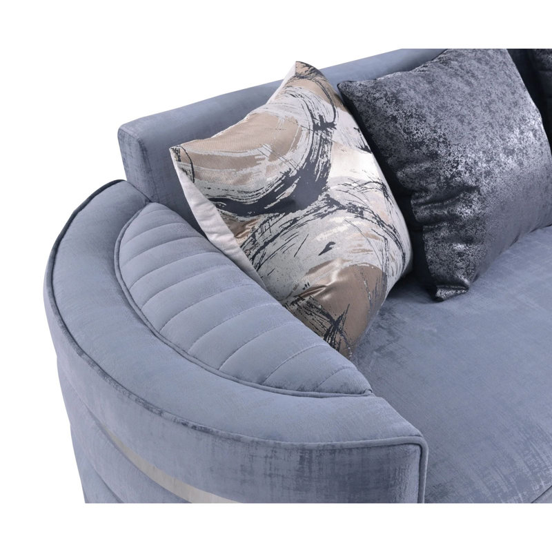 Ensemble de salon 3 pièces Minna gris, Gris