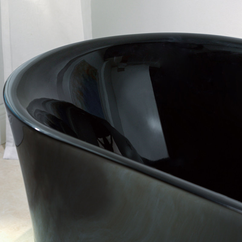 Baignoire autoportante en acrylique, Or brossé, Blanc