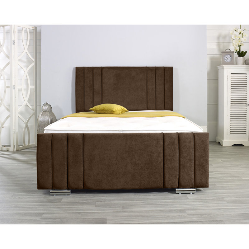Aulon Upholstered Bed Frame, Brown, Kingsize (5')