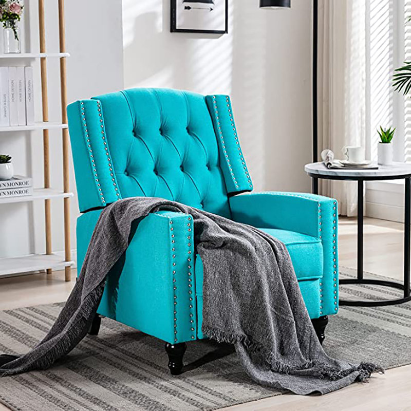 Fauteuil inclinable oscillant de 29 po de large Chiszar, Bleu
