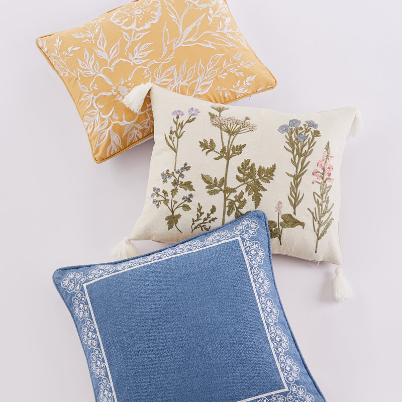 Apolonia Blue Framed Square Pillow