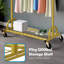 Heavy Duty Clothes Rail 238kg (525lbs) Capacity, Extendable Hanging Rack with Lockable Wheels & Shelves-464604475