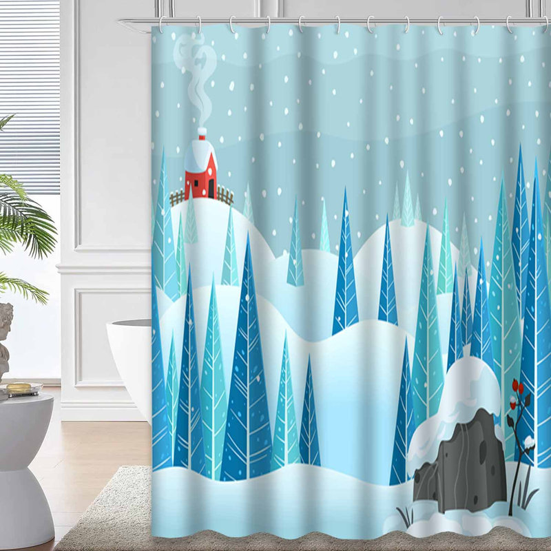 Rideau de douche Winter Snow Forest, L 72 po x l 72 po