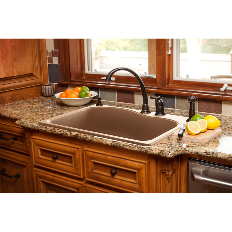 Gravity Scratch Resistant 33" L x 22" W Dual Mount Kitchen Sink