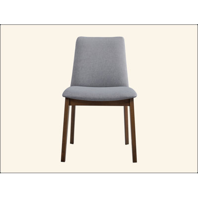 Ensemble de 2 chaises d'appoint Kaela en tissu gris clair et finition noyer