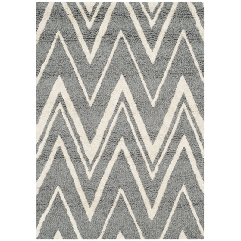 Ellicott Hand Tufted Wool Chevron Rug, Rectangle 3' x 5'