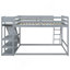 Lit superposé double avec échelle, glissade et tablettes, gris-516370267