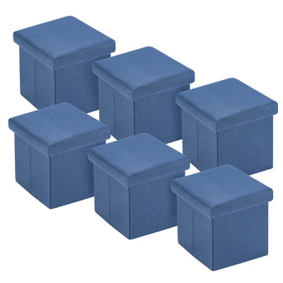 12" Foldable Storage Ottoman Cube (set Of 6)