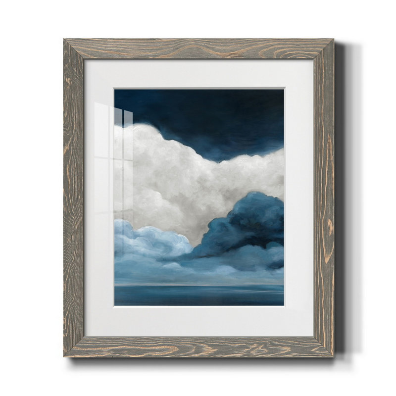 Like A Waterfall II - reproduction, Cadre en papier gris, H 20 po x l 17 po x P 1 po, Blanc