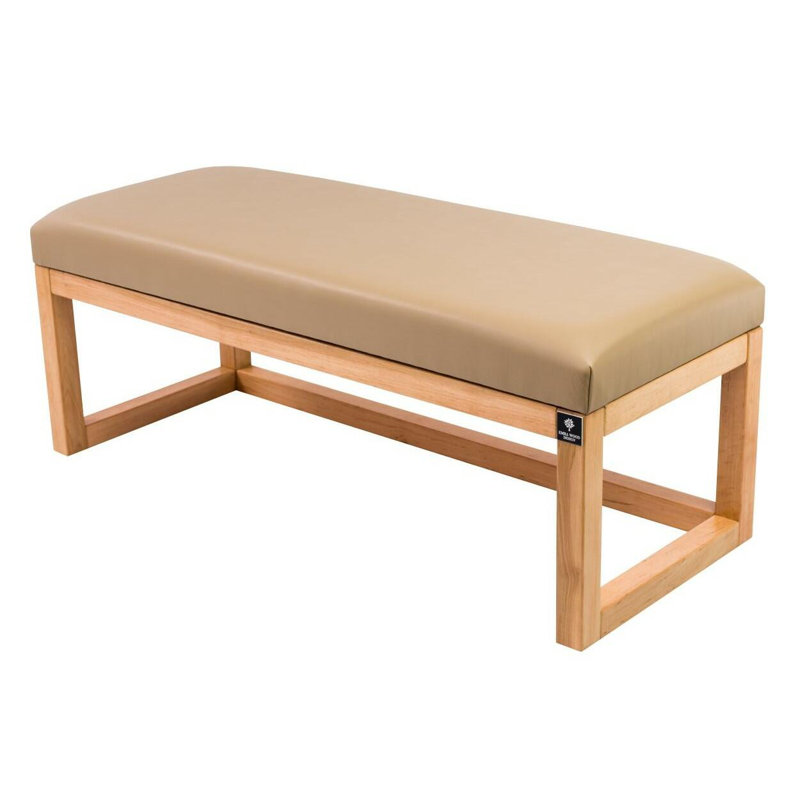 Faux Leather Upholstered Bench, 45cm H x 150cm W x 35cm D, Beige