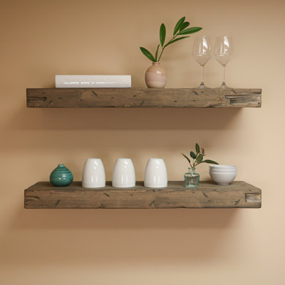 Calheme Rustic Shelves With J Brackets