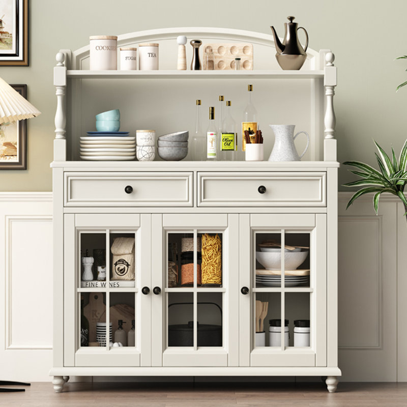 Garde-manger mural tout en bois massif 58,66 po, Blanc