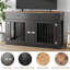 Meuble de caisse double robuste pour 2 petits / moyens chiens - Cage intérieure avec 2 tiroirs - Maison pour animaux moderne et meuble télé - noir et rétro-130168992