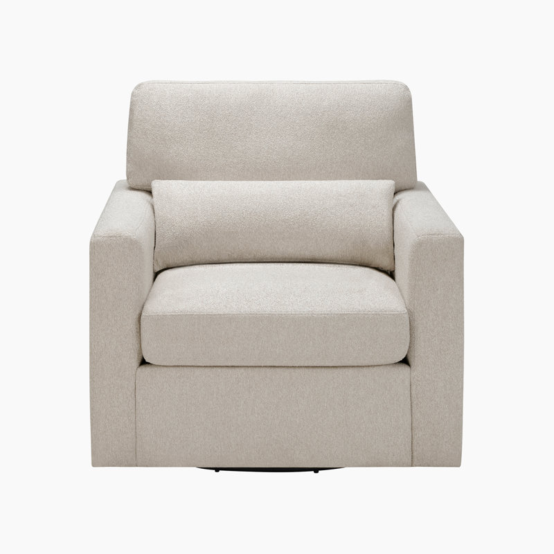 Darrielle 35" Modern & Contemporary Swivel Armchair with Boucle Fabric Upholstery, 360-Degree Swivel, Foam over Pocket Coils