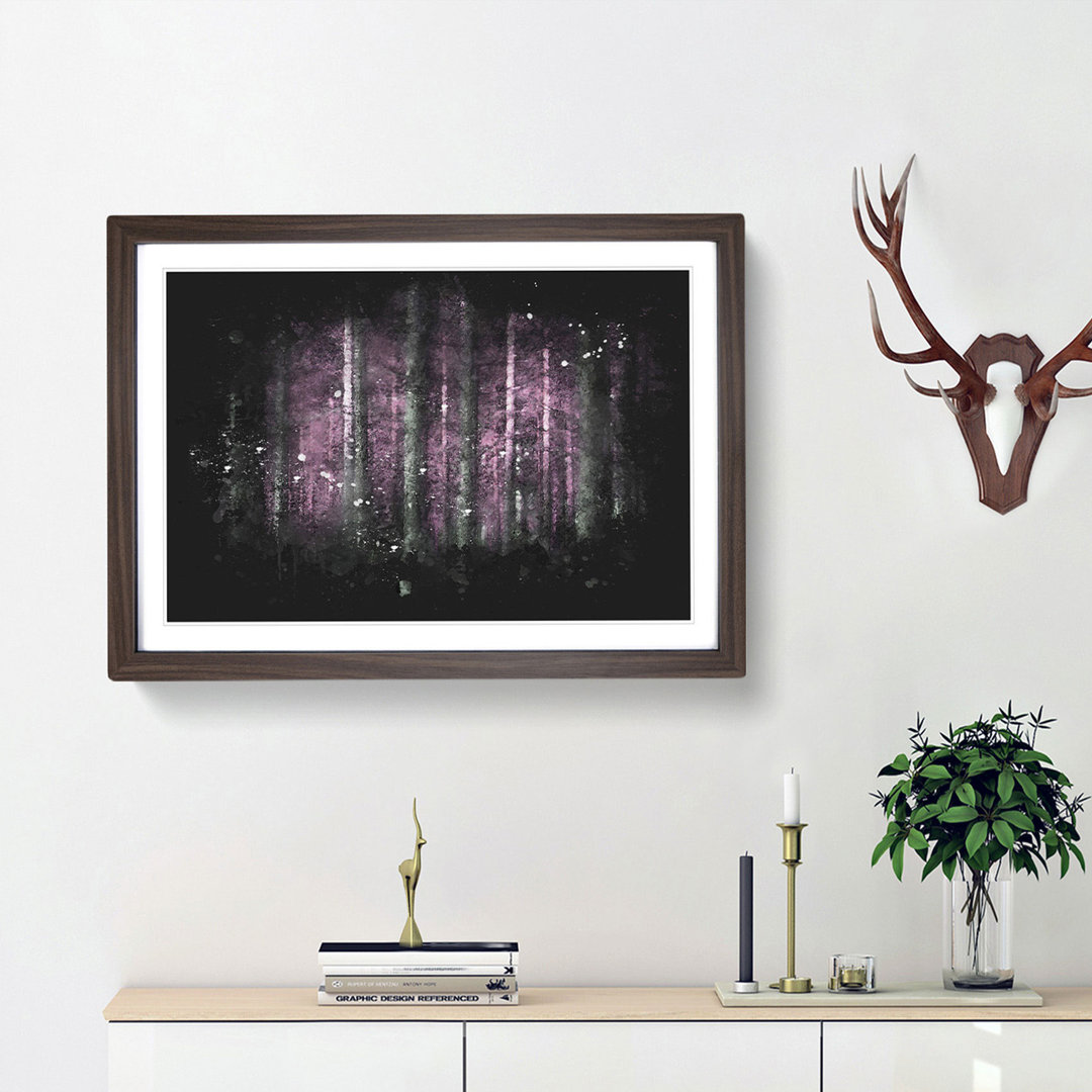Forest In Pink Paint Splash - Picture Frame Graphic Art