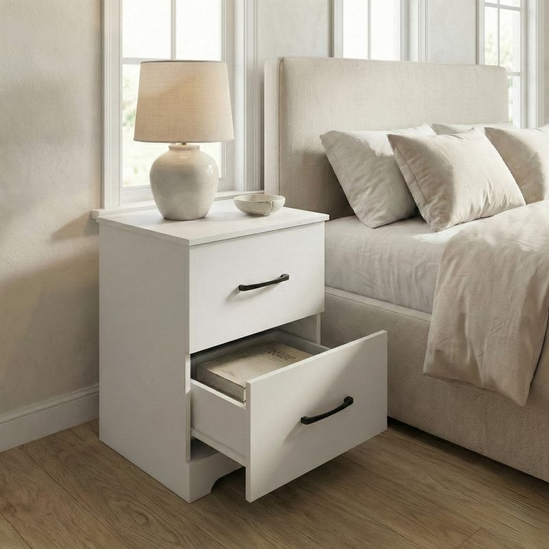 Arkia 23.7'' Tall 2 - Drawer Nightstand, Dusty Gray Oak, Individual