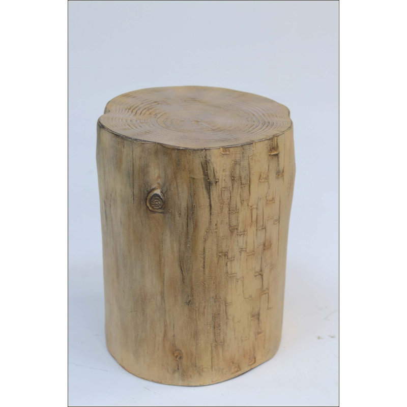 Table d'appoint d'extérieur MGO, souche de bois peinte à la main