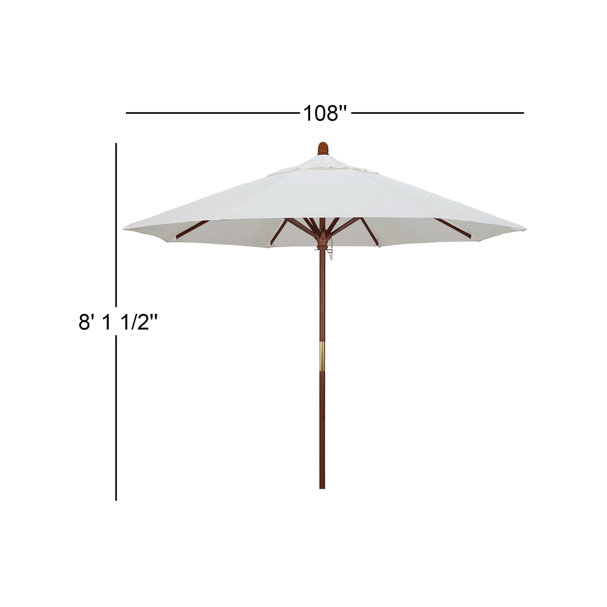 Manford 108'' Sunbrella® Outdoor Umbrella, Canvas Natural Sunbrella® Canvas