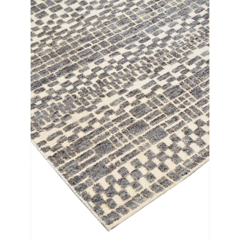 Tapis naturel et gris noué à la main de haute qualité, Rectangle de 2 pi x 3 pi