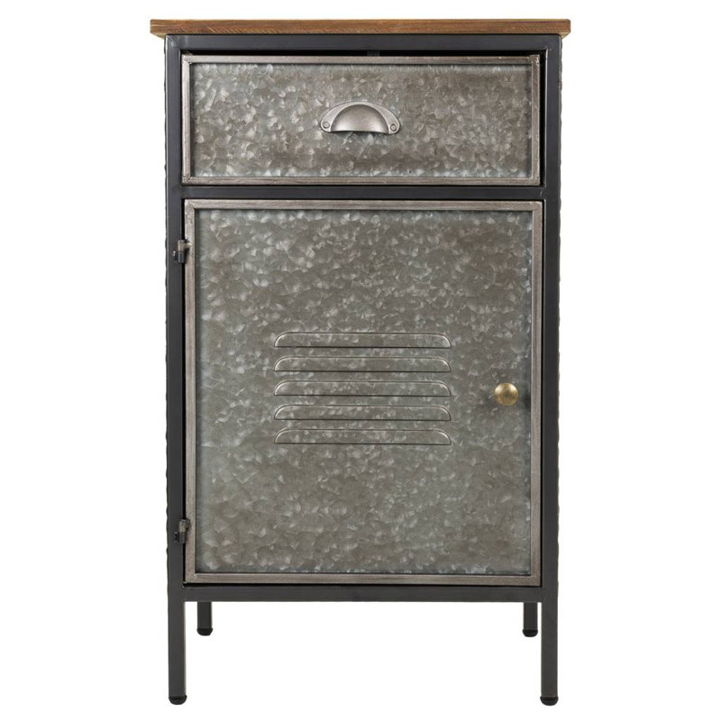 Dinan 42cm W Metal Bedside Table