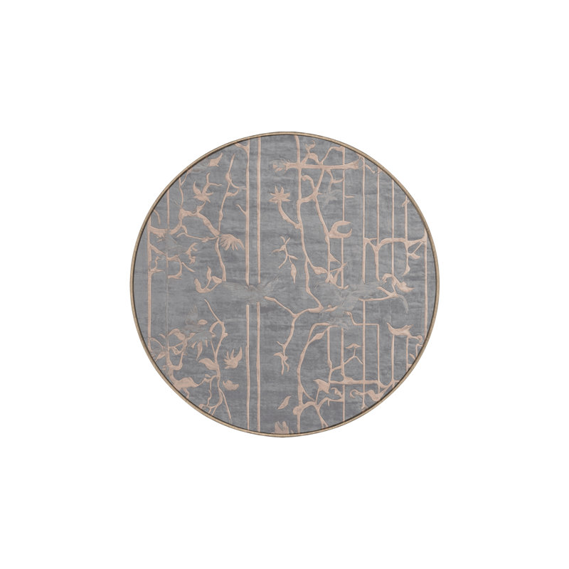 Machine Washable Beige Area Rug, Round 8'