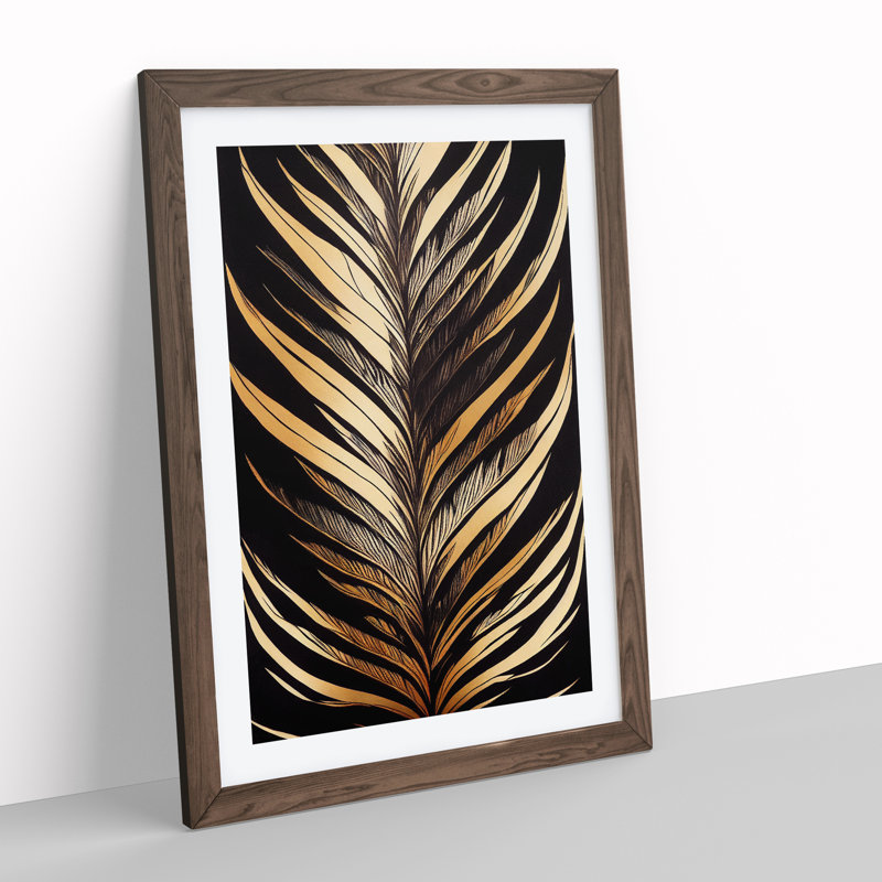 Mighty Feather - Framed Print, 46cm H x 34cm W x 2cm D, Brown Framed