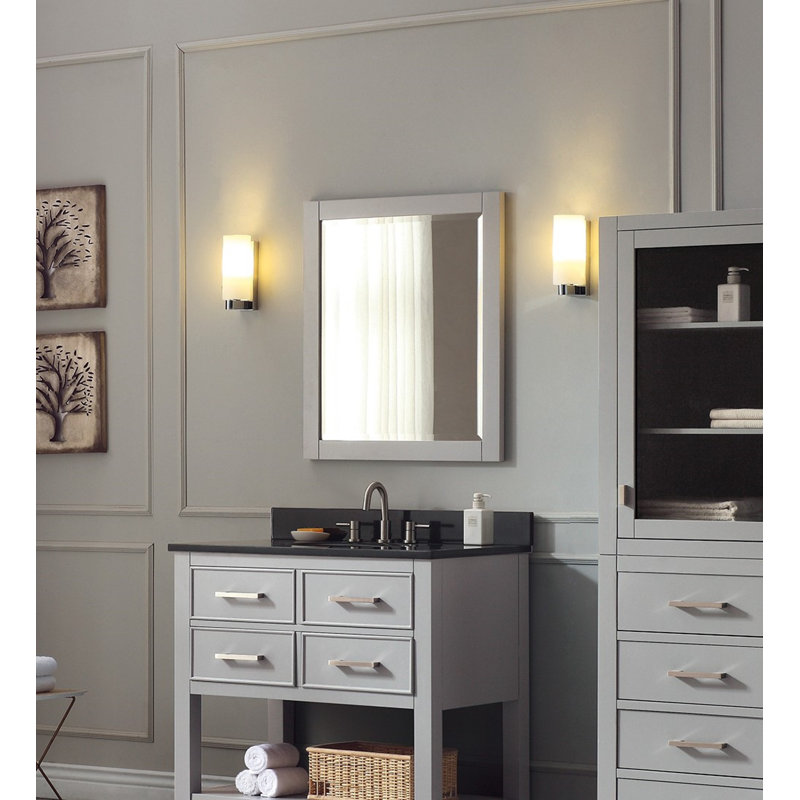 Gray Rectangular Wood Framed Mirror 24" x 30"