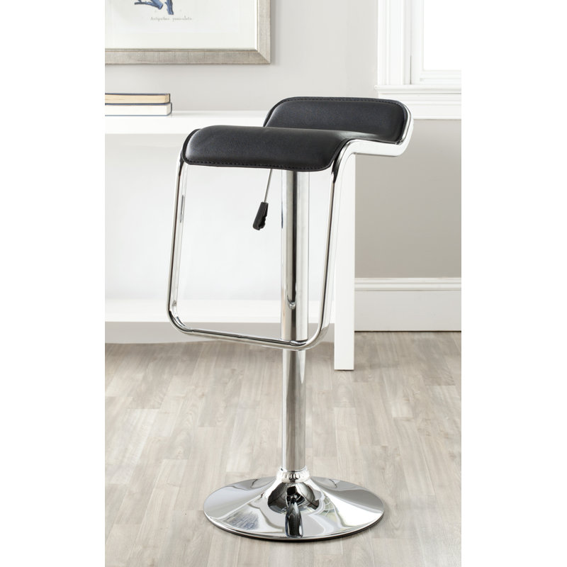 Anyiah Swivel Upholstered Counter Stool, Black