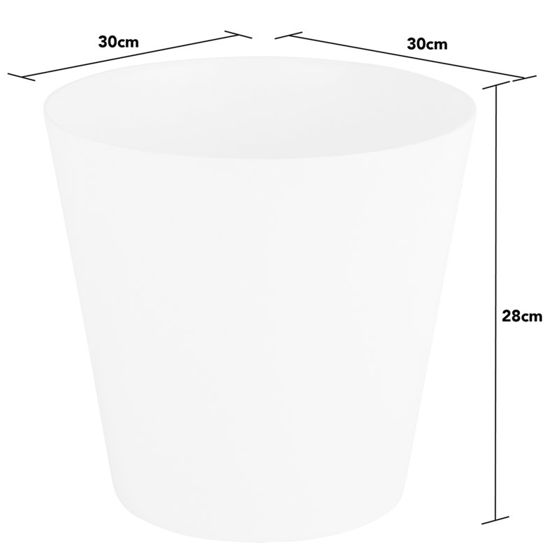 Wham Studio Round Planter Cover, 28cm H x 30cm W x 30cm D, White