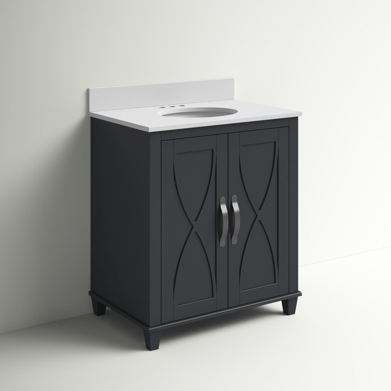 Ensemble de meuble-lavabo simple 30 po Briana, Gris métro