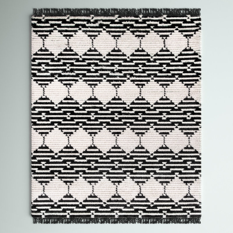 Kamariyon Geometric Beige Area Rug, Rectangle 6' 7" x 9' 2"