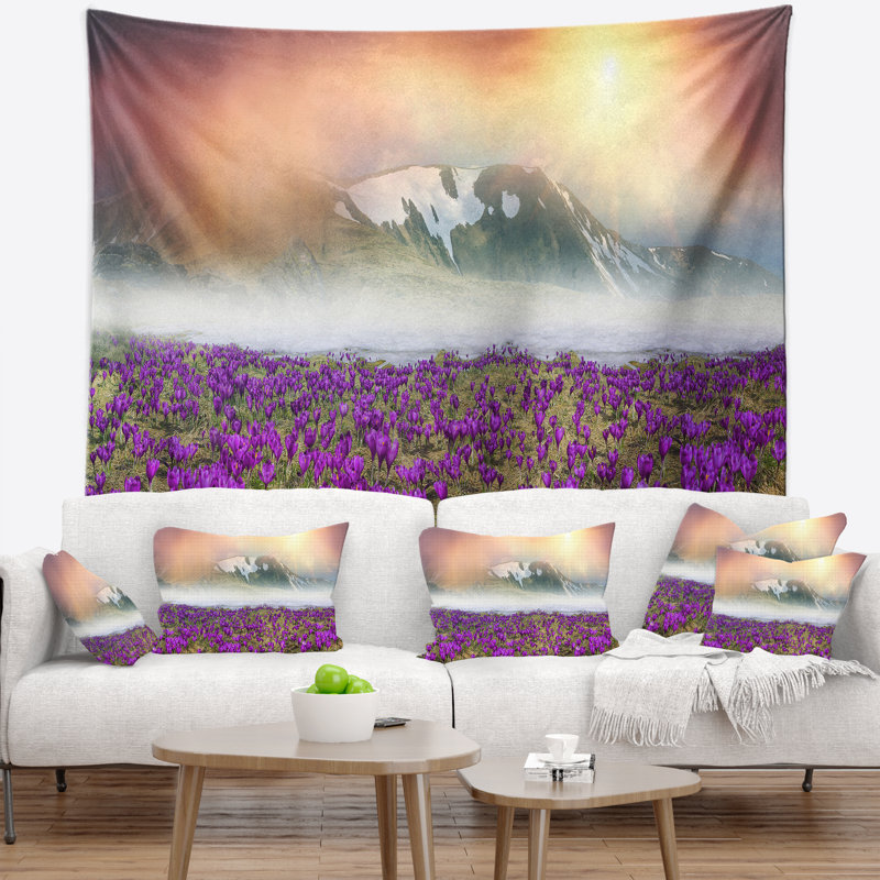 Tapisserie « Spring crocus Flowers », H 32 po x l 39 po
