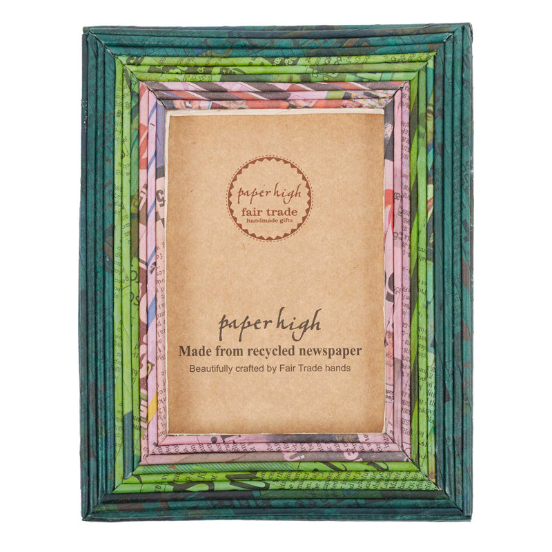 Paper Picture Frame, Green/Purple, 20.3cm x 25.4cm