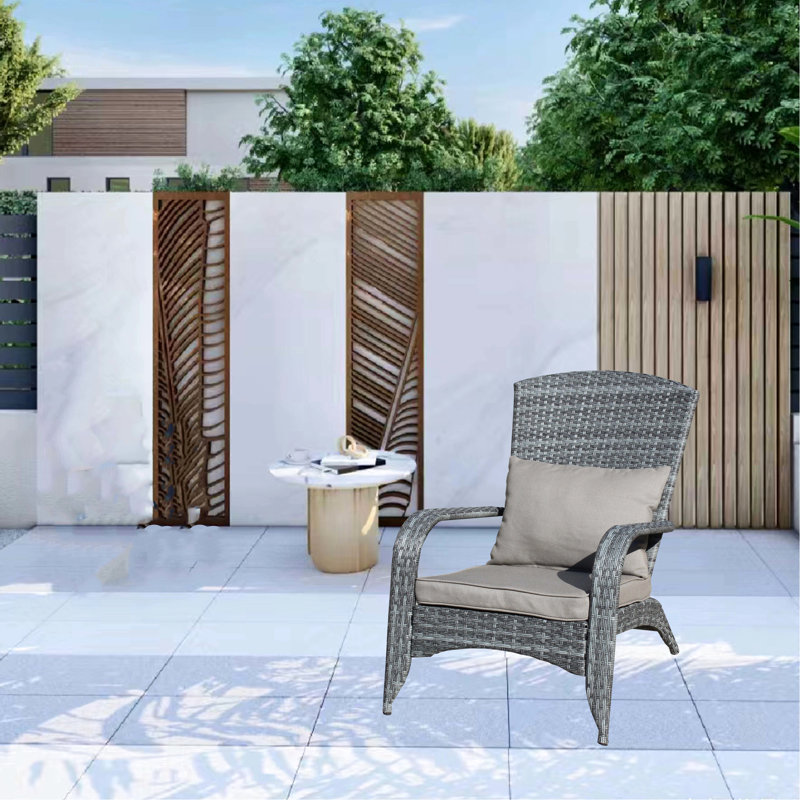 Grey Cushioned Patio Chair, Ideal For Various Outdoor Settings Chair With Cushions, To, Gray Cushion/Gray Frame