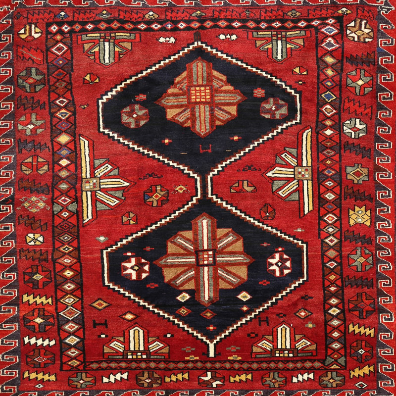 Tapis rouge / brun Southwestern, Rond 8 pi