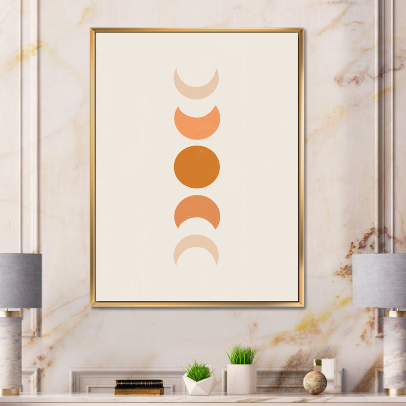 Minimalist Moon Phases - impression sur toile, Toile encadrée d'or, H 32 po x l 16 po x P 1 po