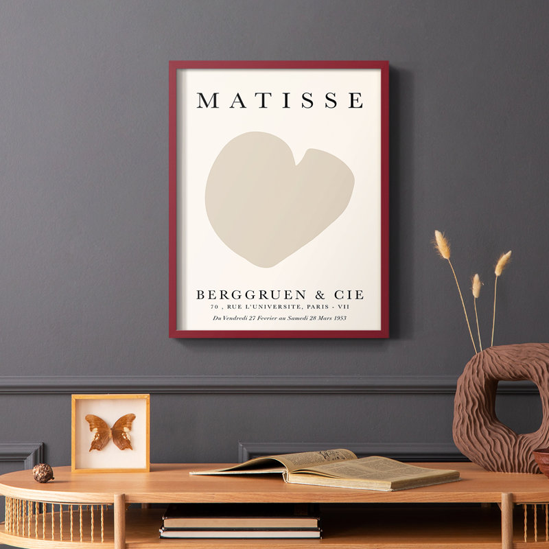Matisse CCXIX, reproduction encadrée - bois massif, H 10 po x l 8 po, Rouge