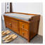 Banc de rangement avec porte à persiennes en bois massif Traditional
