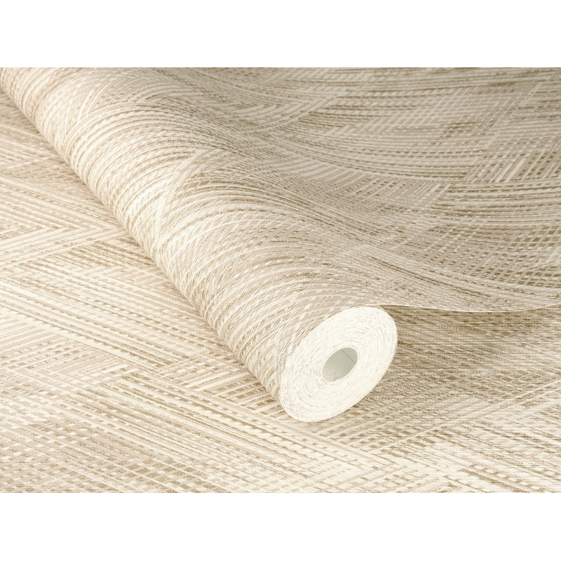 Papier peint géométrique ludique, Beige