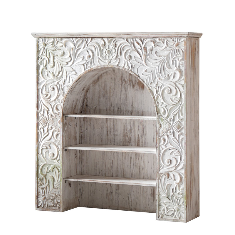 French Retro Carved Storage Fireplace Decorative Cabinet