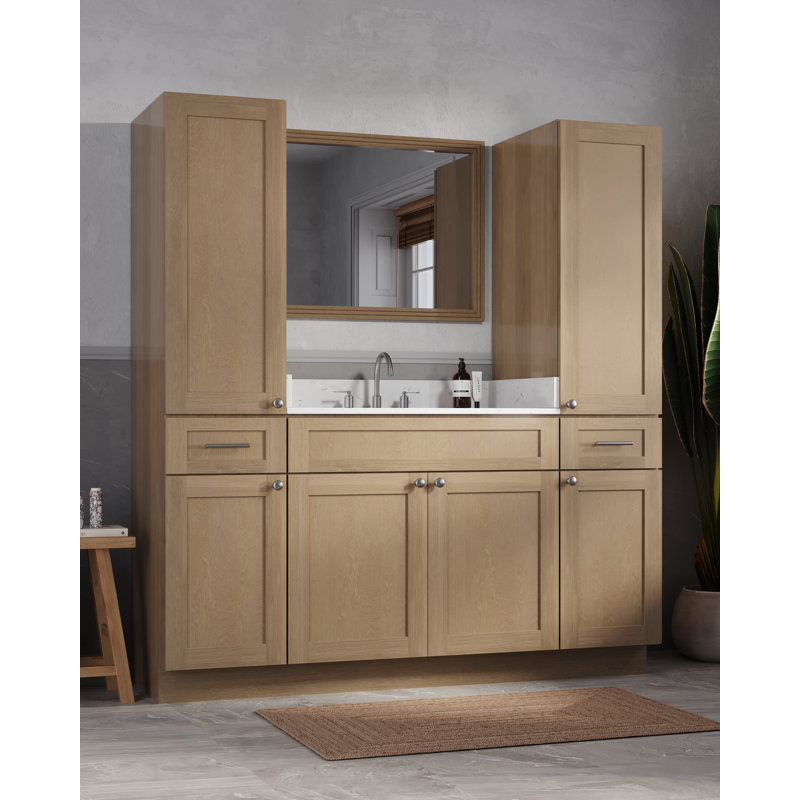 Ensemble de meuble-lavabo simple 66 po Disar, Chêne naturel