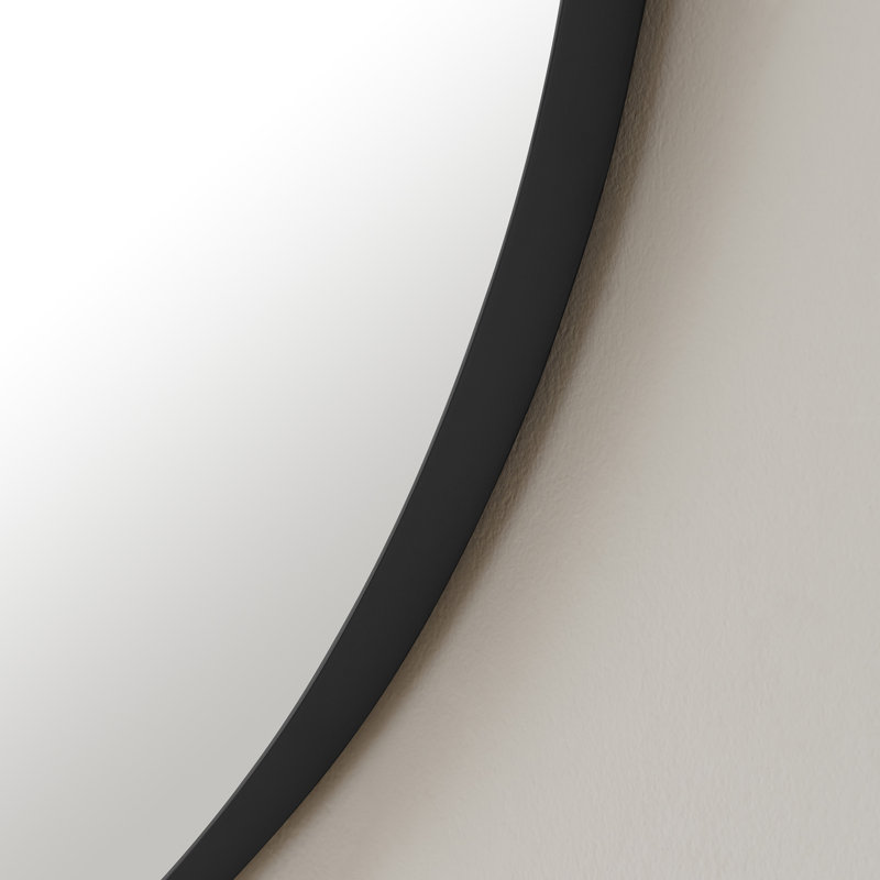 Loscalzo Pebble Metal Framed Wall Mirror - Organic Shape Hallway Mirror, Black