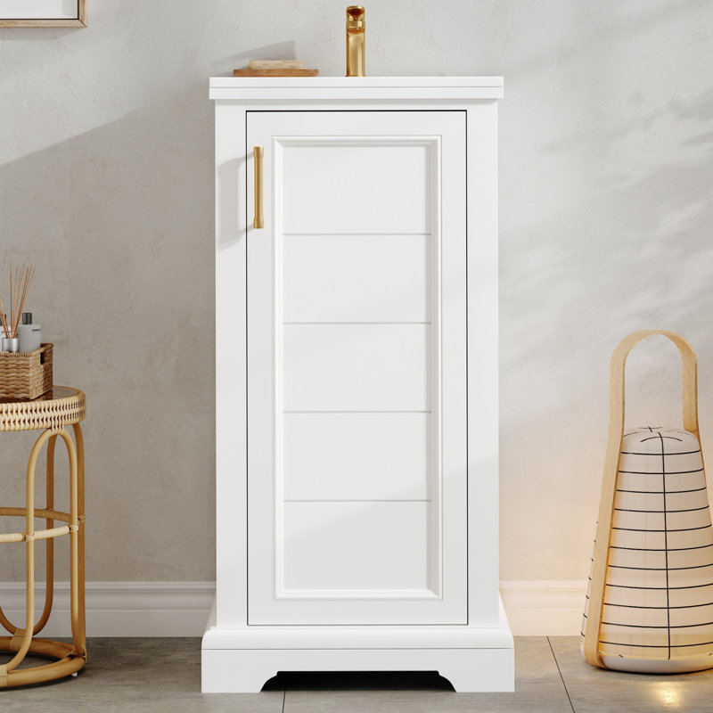 Abraham 16'' Single Bathroom Vanity With Ceramic Top