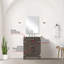 24 po De meuble-lavabo l 18 po x P 18 po avec plateau en acrylique et robinet en chêne brun, comptoir, miroir et robinet-811410450