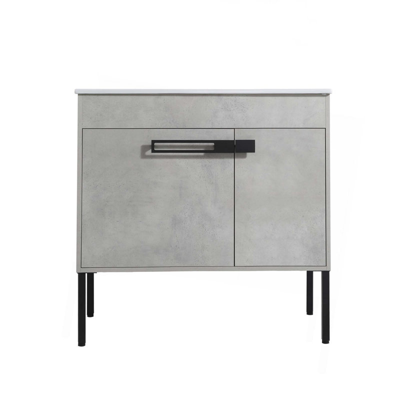Meuble-lavabo autoportant ou flottant optionnel, Gris ciment
