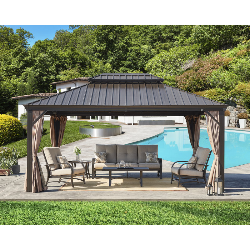 Abri de jardin en aluminium pour toit rigide 12 pi x 16 pi, 16 pi x 12 pi