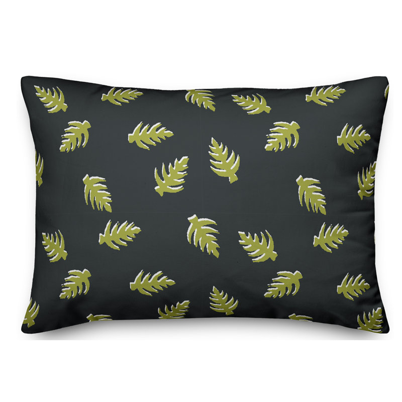 Coussin Palm, Vert / Gris