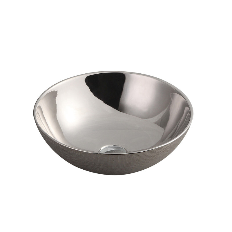 Secret Bath 15.5'' Silver Porcelain Circular Bathroom Sink