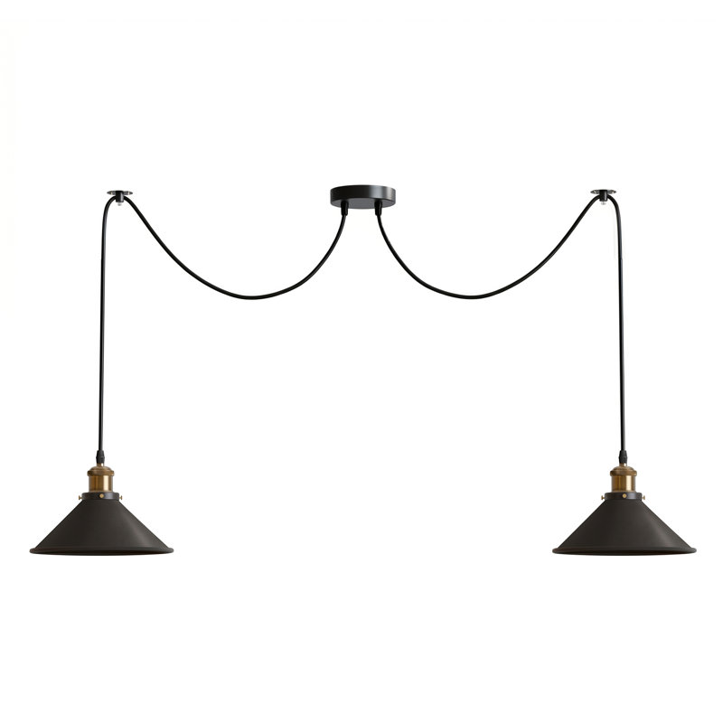 Lofton 2 - Light Gold Cluster Pendant, Black